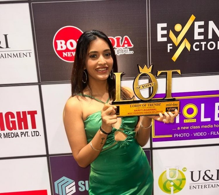 Choti Sardarni Fame, Akriti Agarwal, At the Lords Of Trendz Midday Awards, steals the show by taking home the Most Promising Fashion Influencer