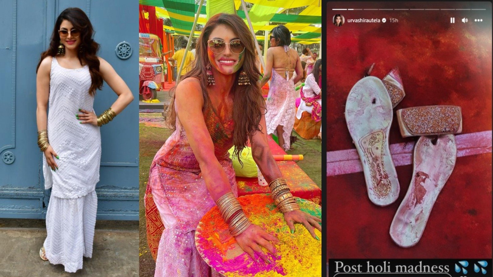 Urvashi Rautela Had The Best Holi Of Her Life, Grooves On ‘Aakh Mare’, In Excitement Breaks Her Sandals